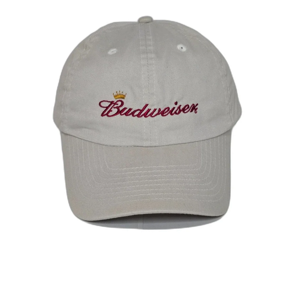 Budweiser Official Product Script Logo Dad Hat | Men's Strapback | Stone